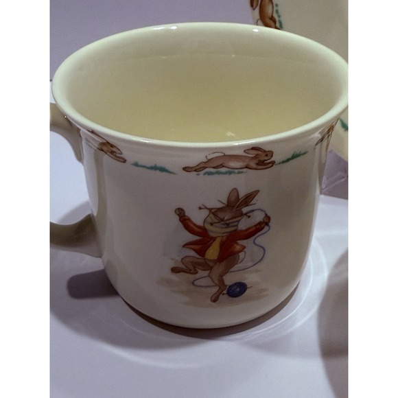 Royal Doulton Bunnykins 3pc Set Bowl Plate Mug Vintage England - Picture 4 of 11